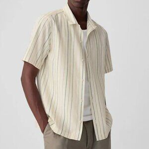 GAP Jacquard Striped Shirt, off white stripe, Large, NWT